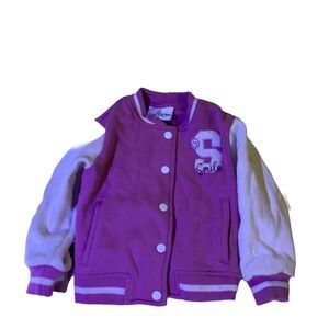 70-Girls Size 4/4T Fleece Button Up Jacket from Rare Editions pre owned